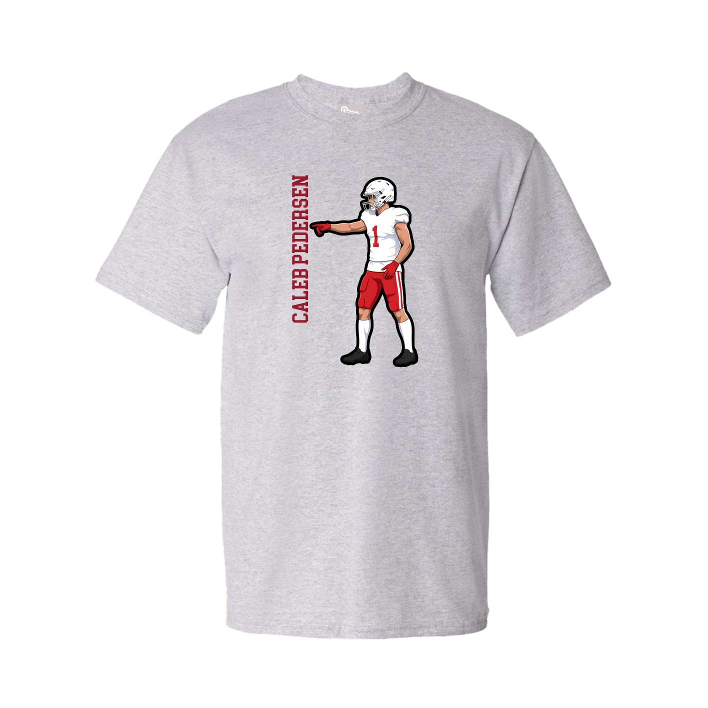 Tee — Name Vertical in Grey
