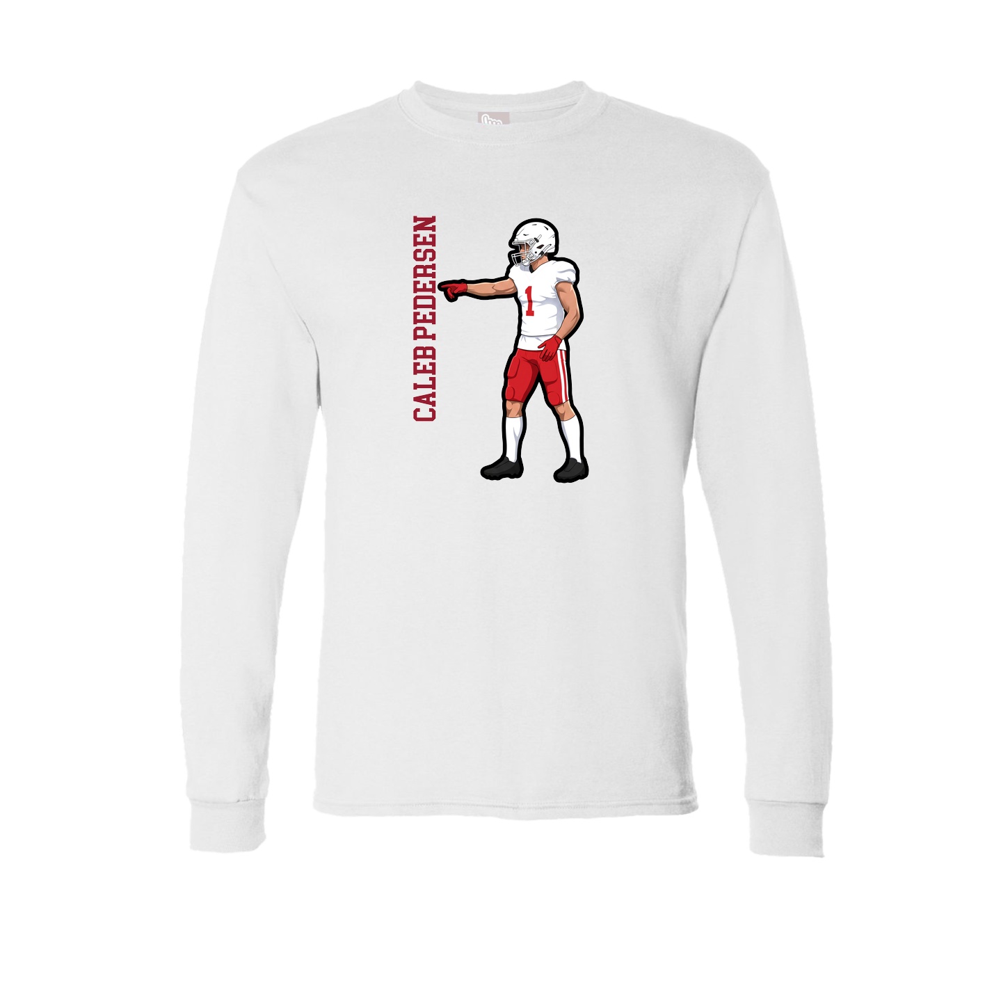 Long Sleeve Tee — Name Vertical in White