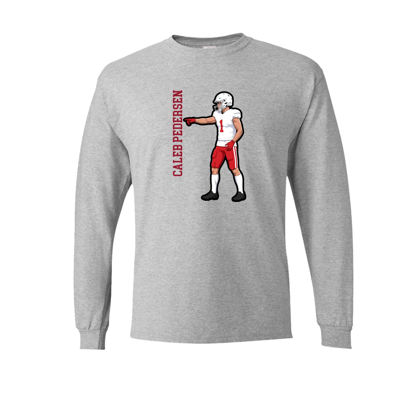 Long Sleeve Tee — Name Vertical in Grey