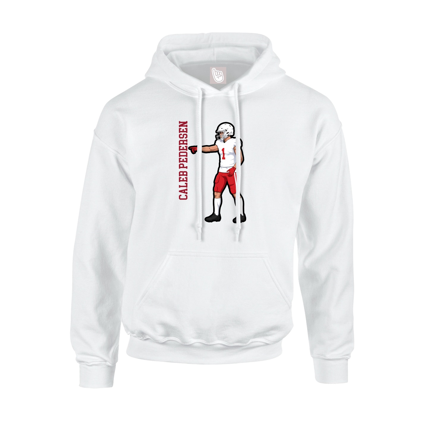 Youth Hoodie — Name Vertical in White