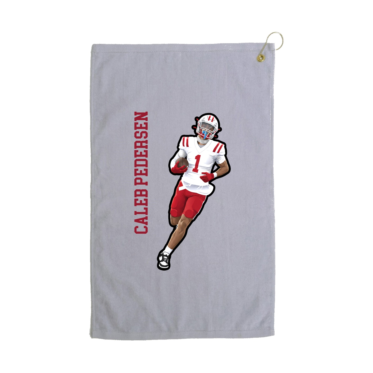 Golf Towel — Name Vertical in Grey