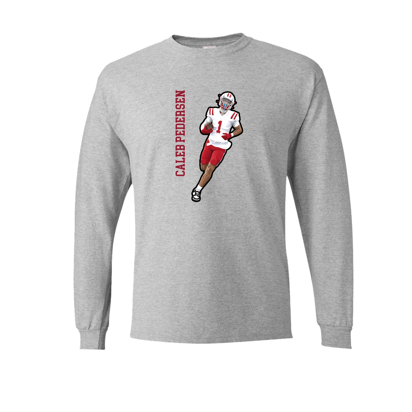 Long Sleeve Tee — Name Vertical in Grey