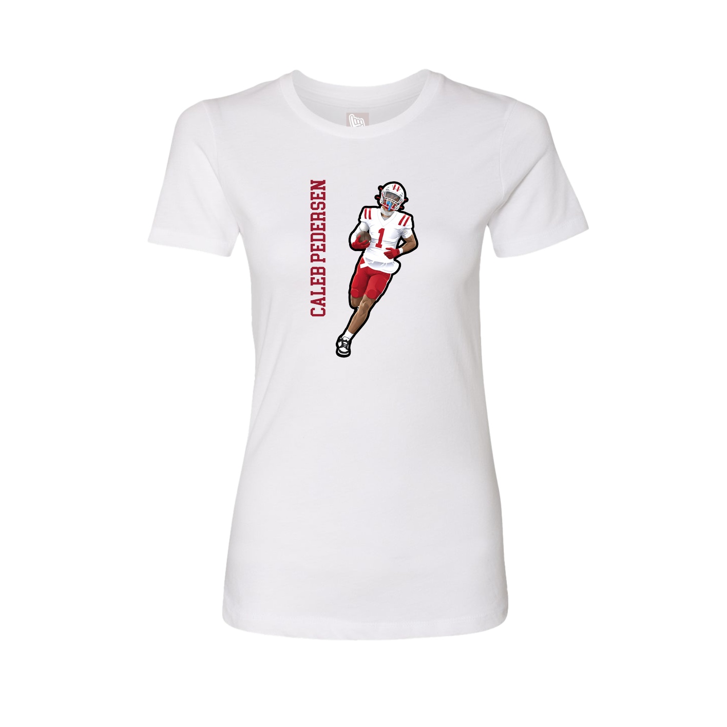 Womens Tee — Name Vertical in White