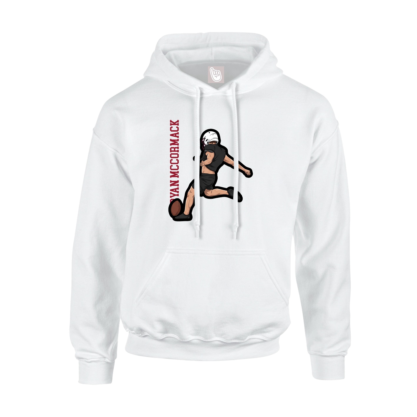 Youth Hoodie — Name Vertical in White