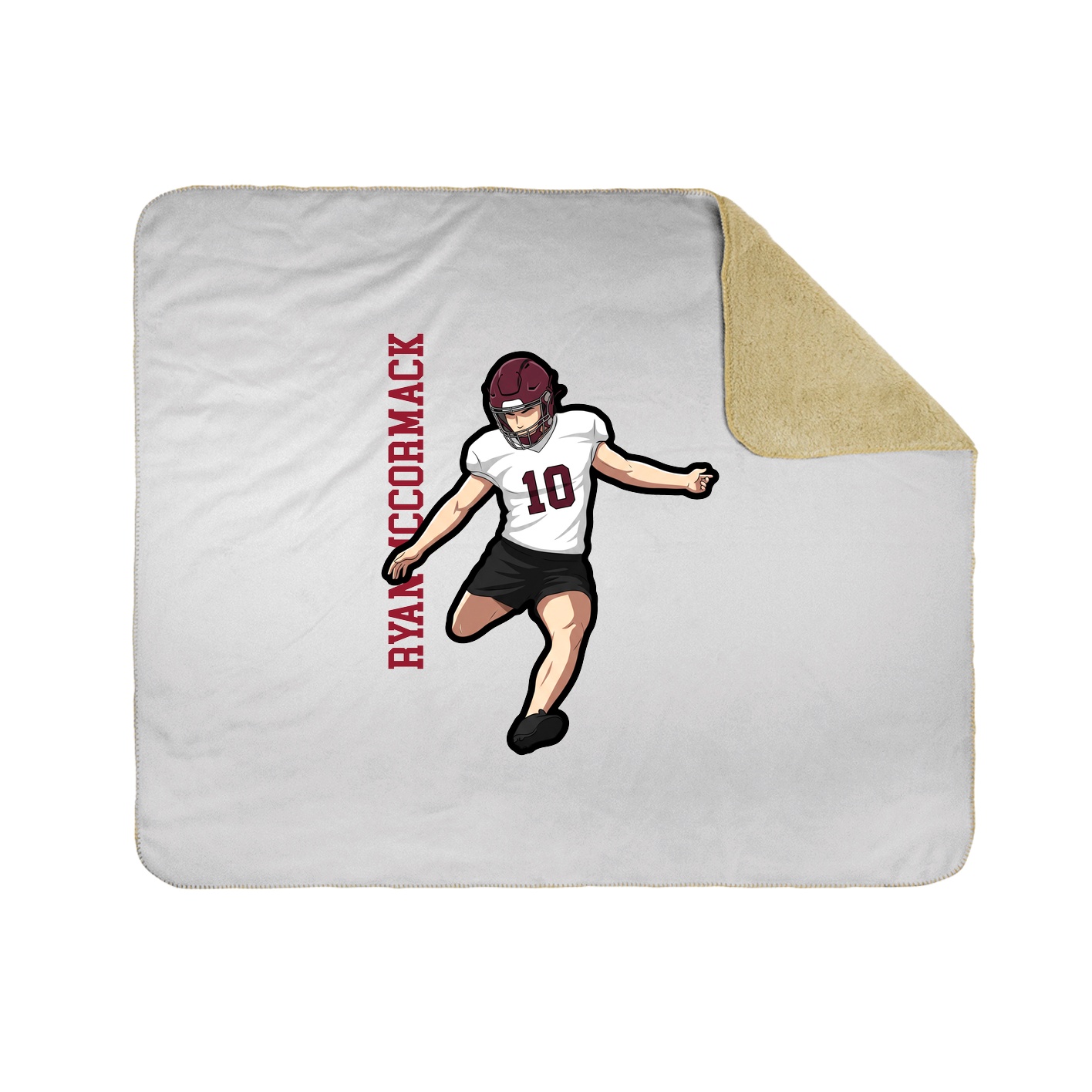 Throw Blanket — Name Vertical in White