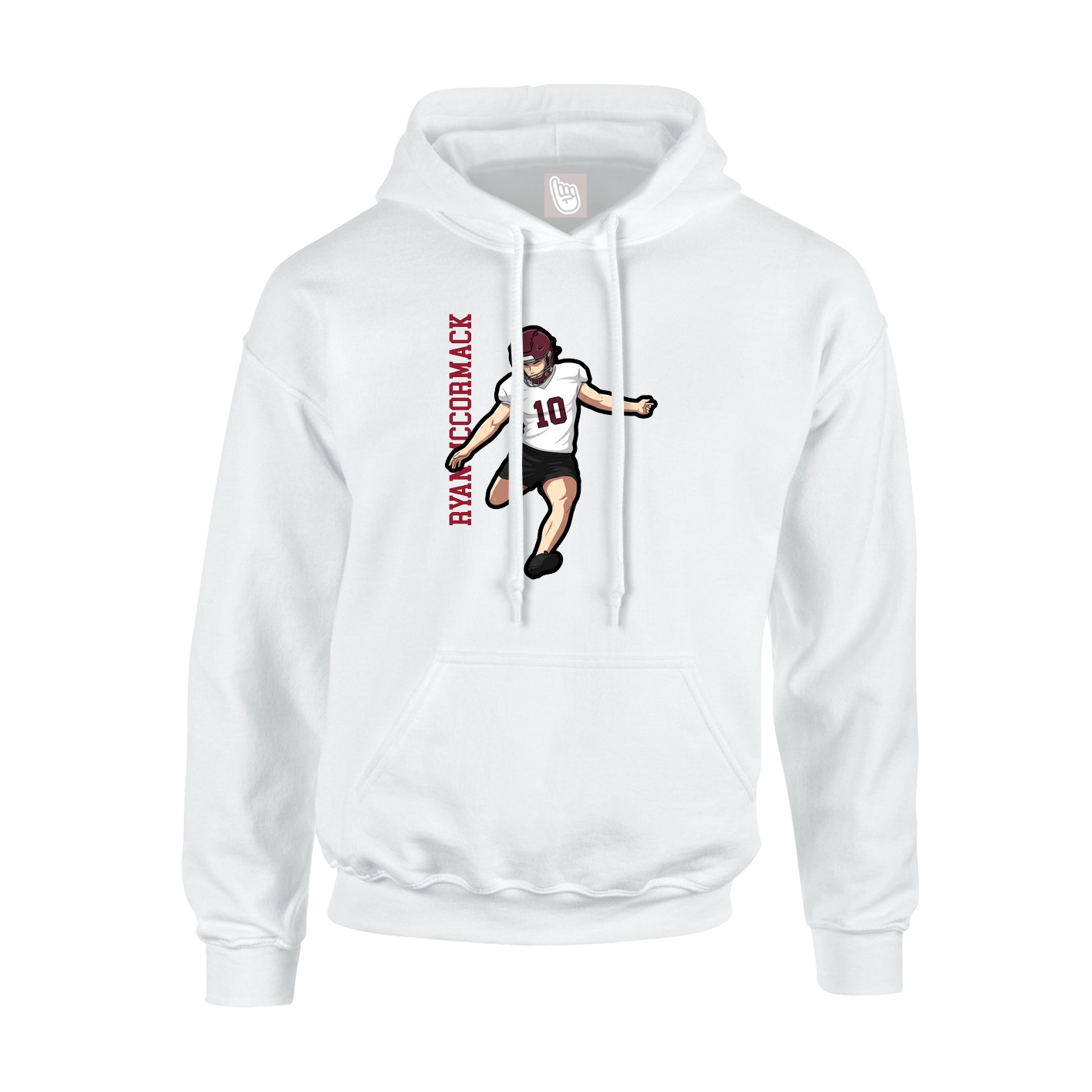 Youth Hoodie — Name Vertical in White