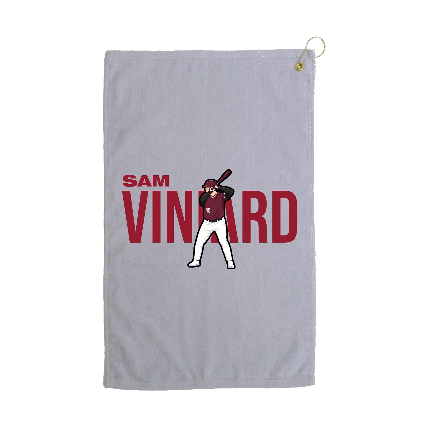 Golf Towel — Player Name in Grey