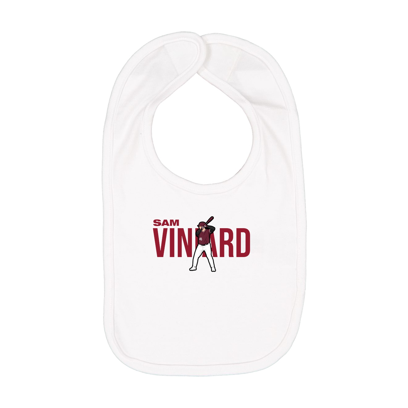 Infant Bib — Player Name in White