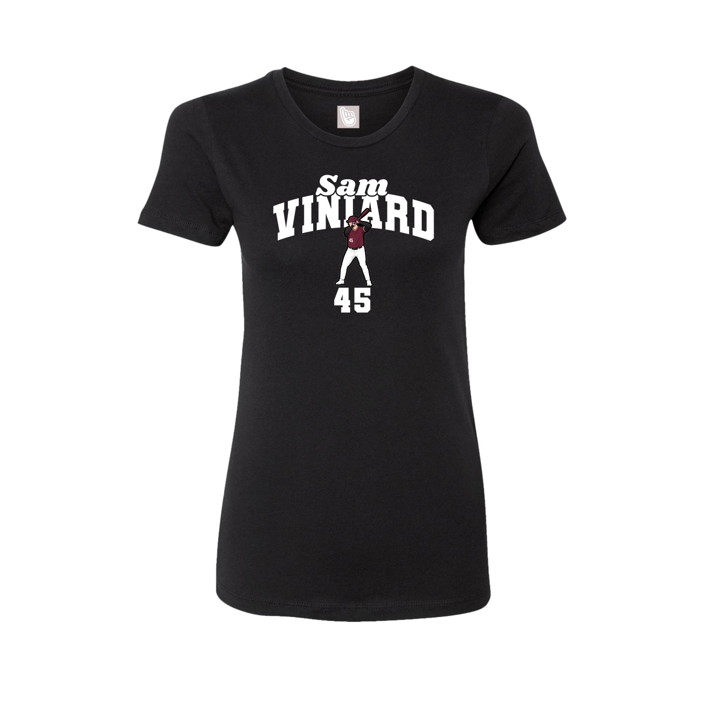 Fitted Women's Tee — Signature Arch in Black