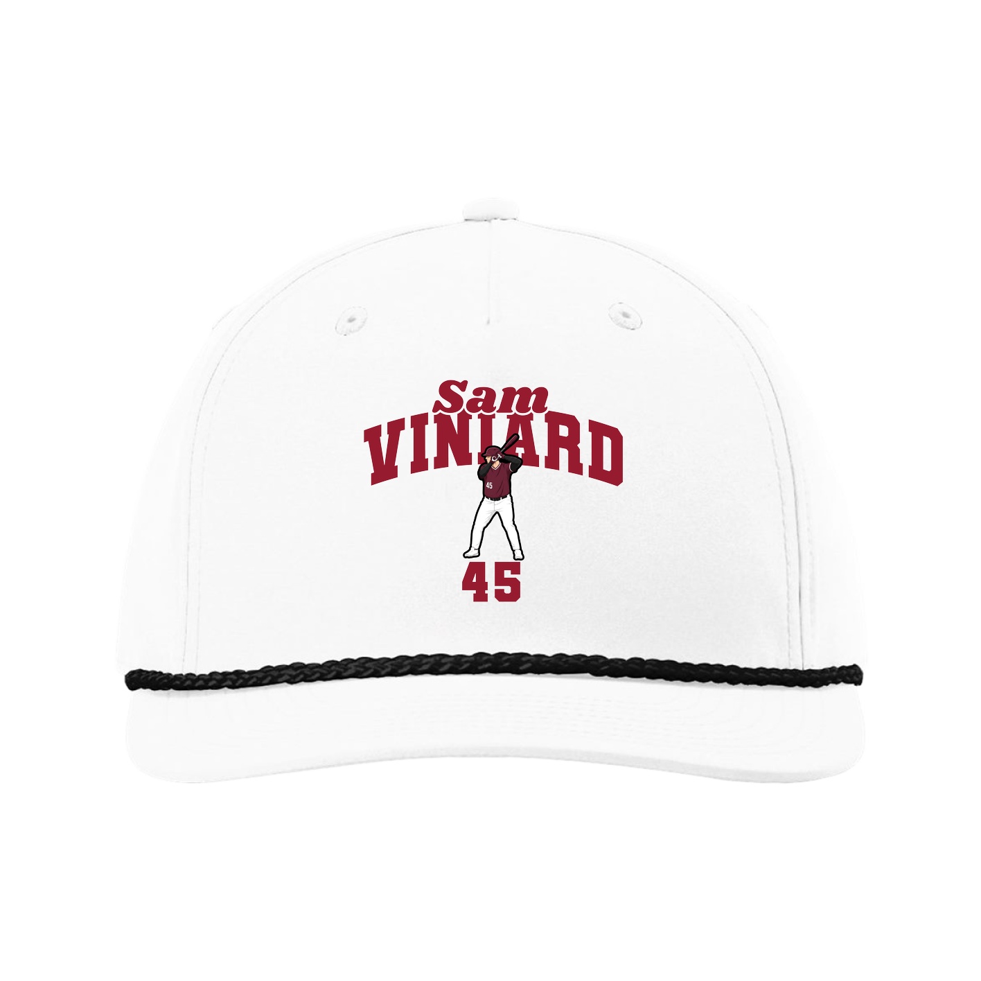 Five-Panel Classic Rope Cap — Signature Arch in White