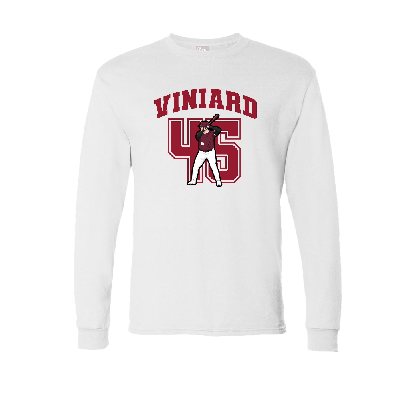 Long Sleeve Tee — Number in White