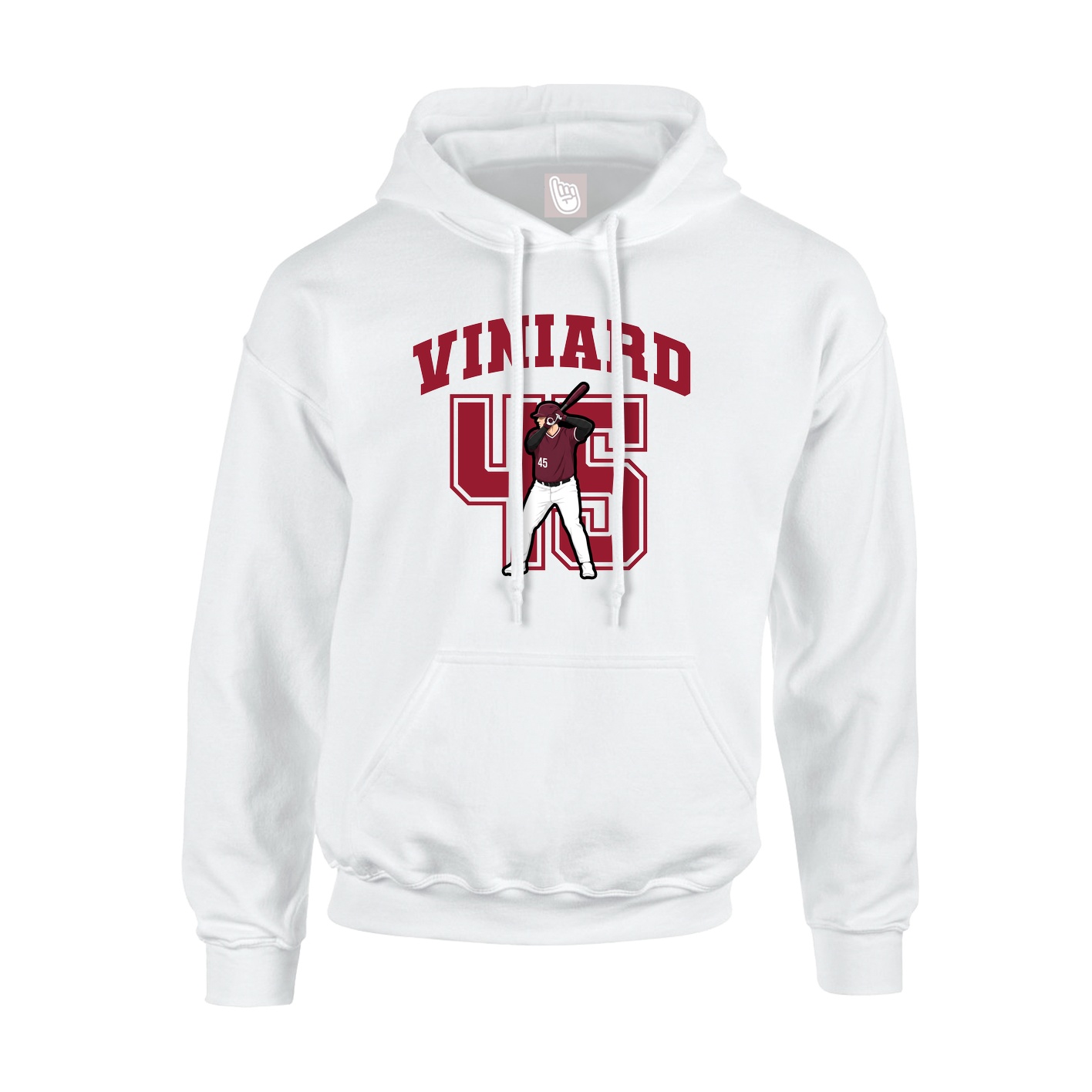 Hoodie — Number in White