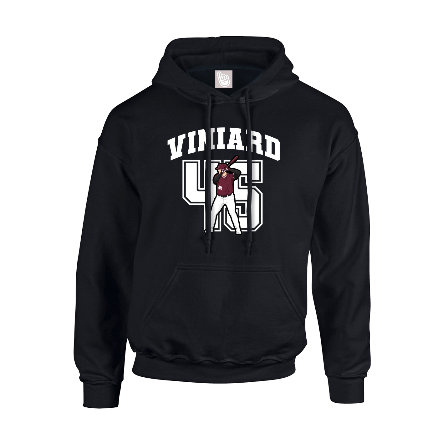 Youth Hoodie — Number in Black