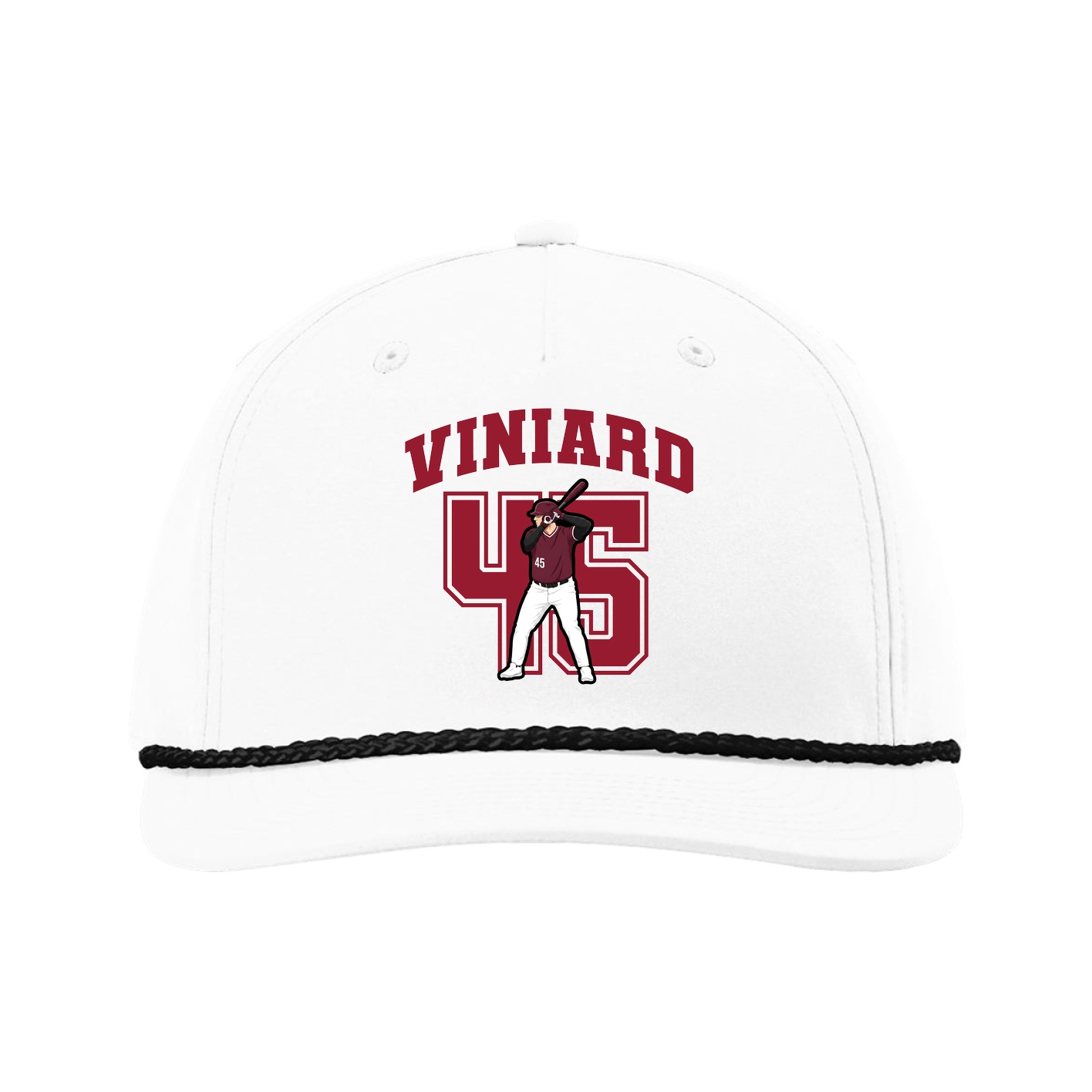Five-Panel Classic Rope Cap — Number in White