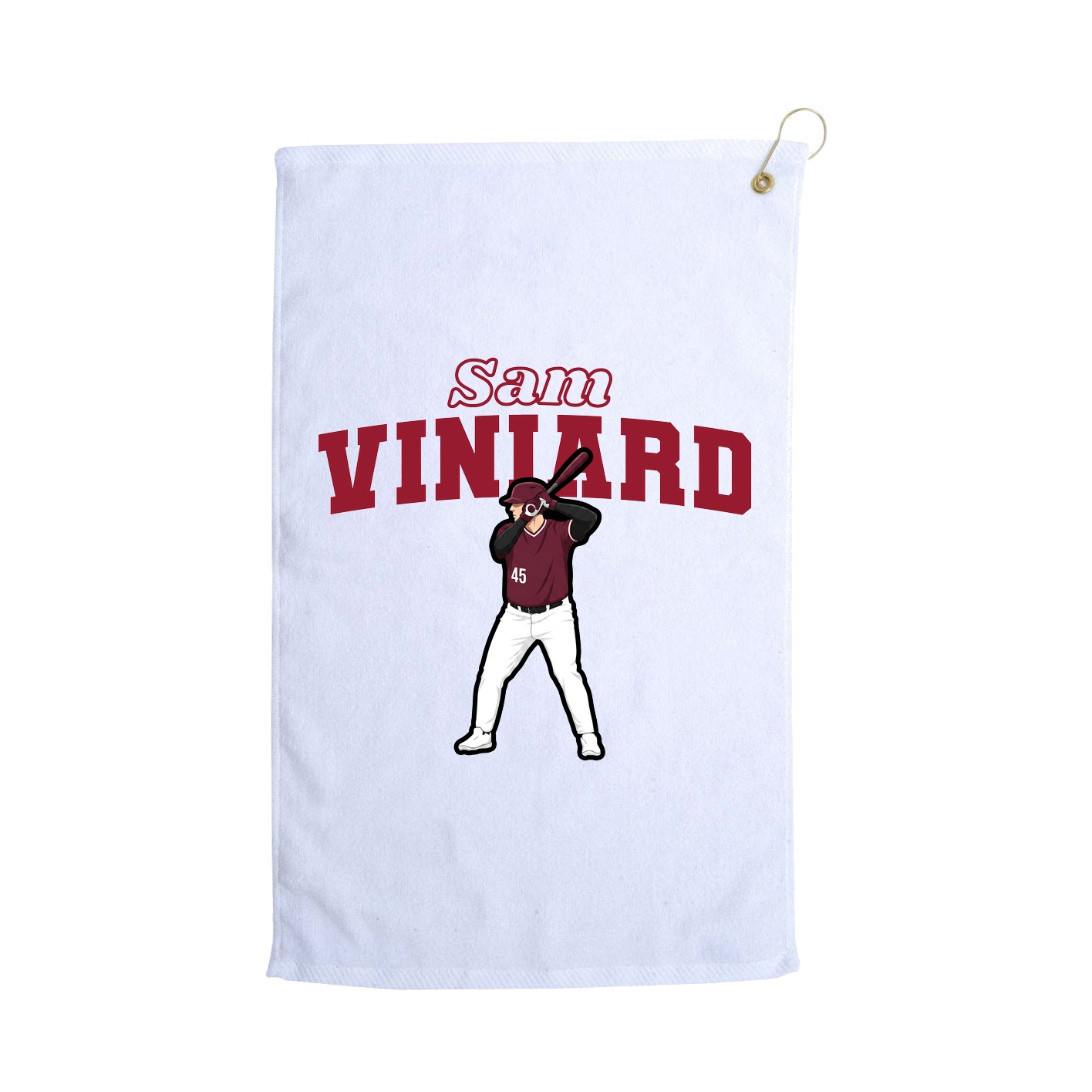 Golf Towel — Name Arch in White