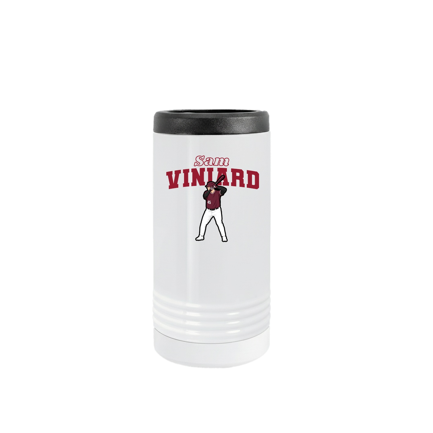 Slim Beverage Holder — Name Arch in White