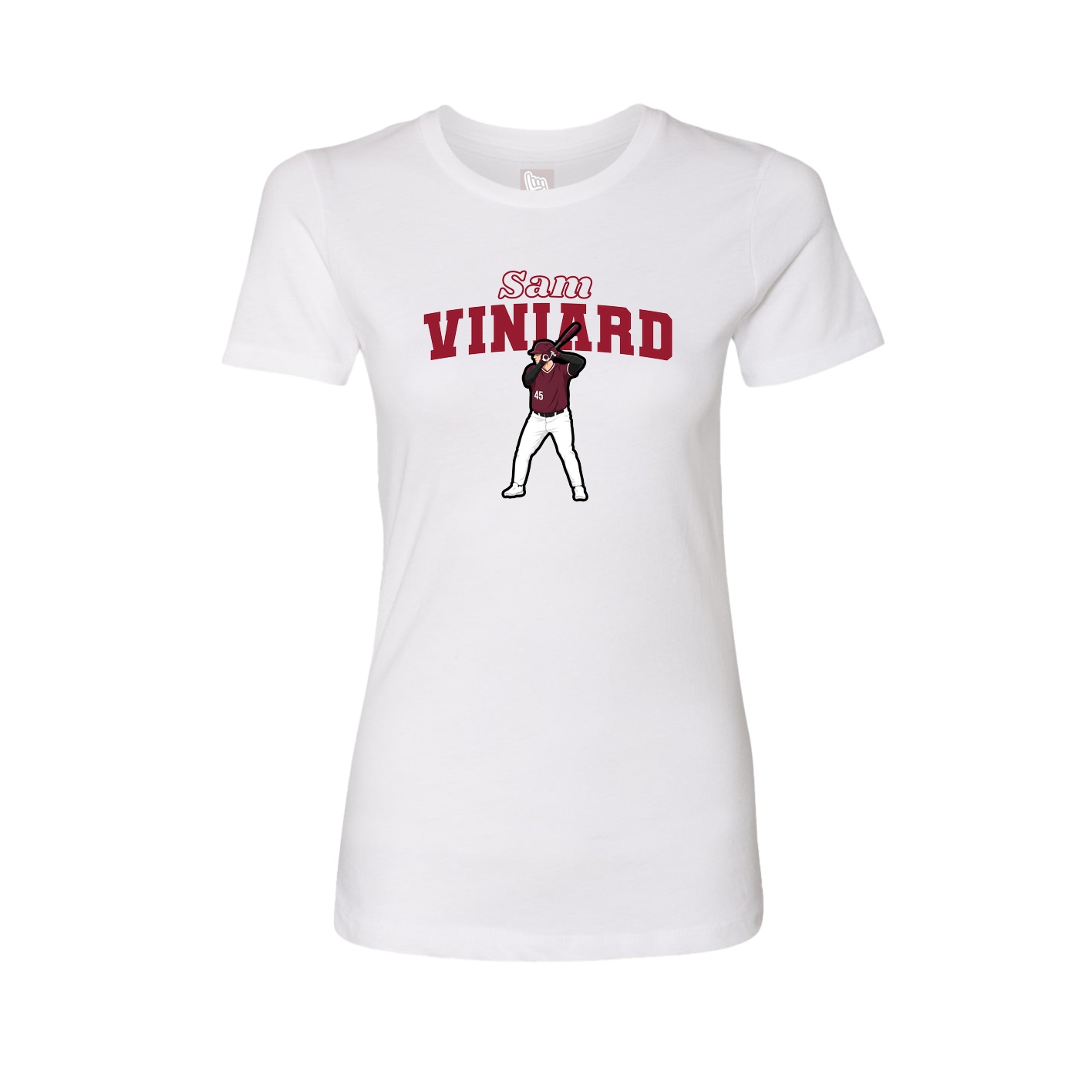 Womens Tee — Name Arch in White