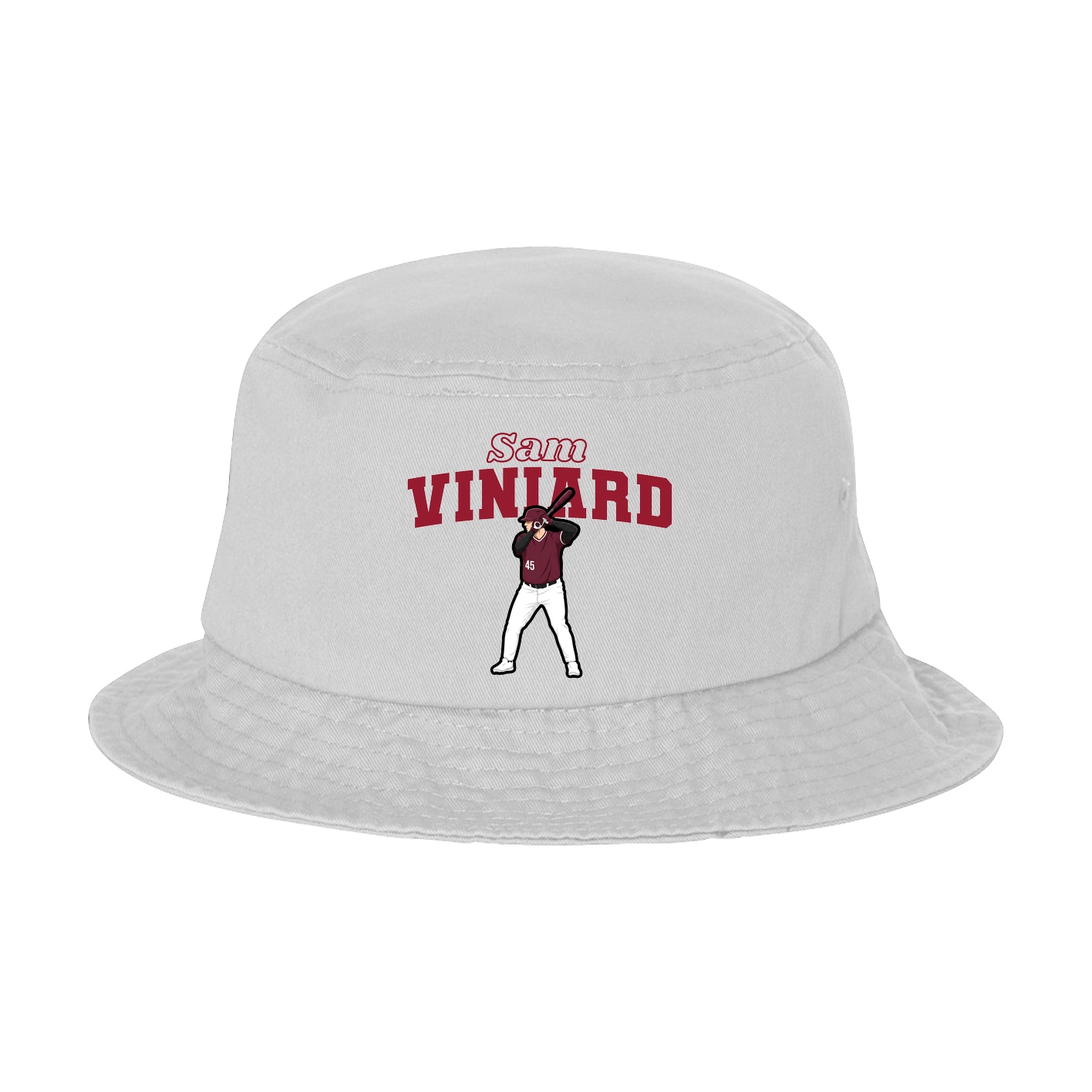 Bucket Cap — Name Arch in White