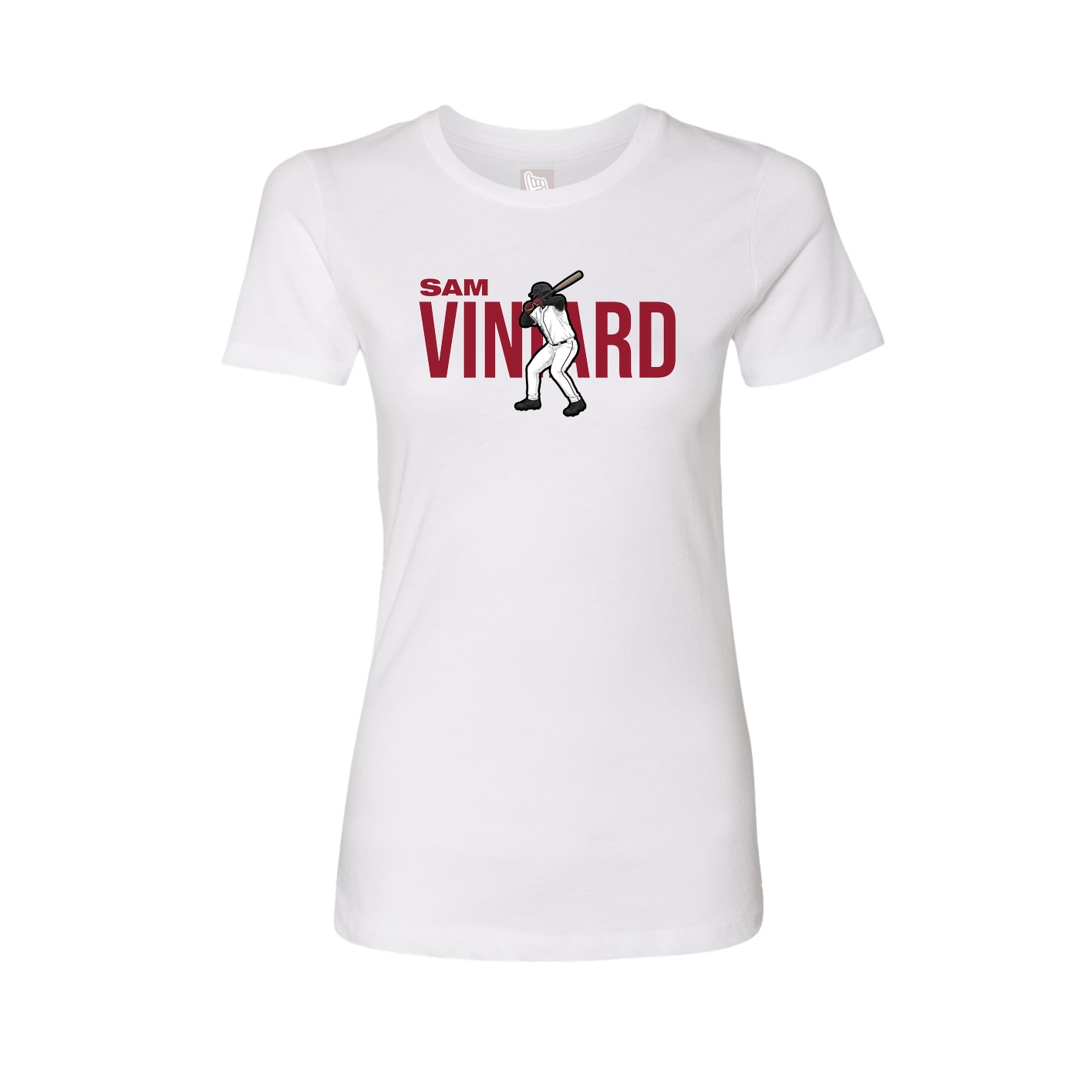 Fitted Women's Tee — Player Name in White