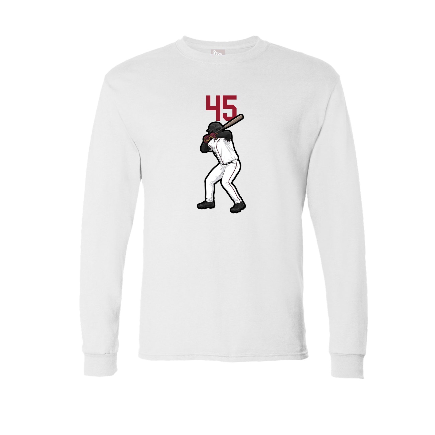 Long Sleeve Tee — Number Top in White