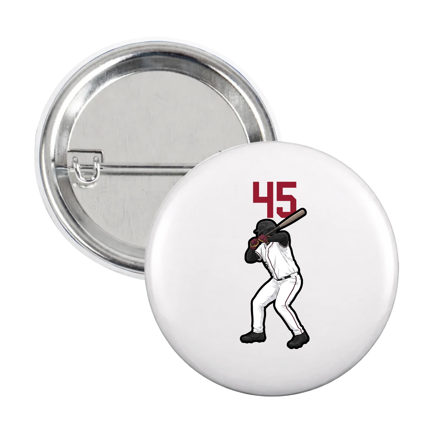 Game Day Button — Number Top in White