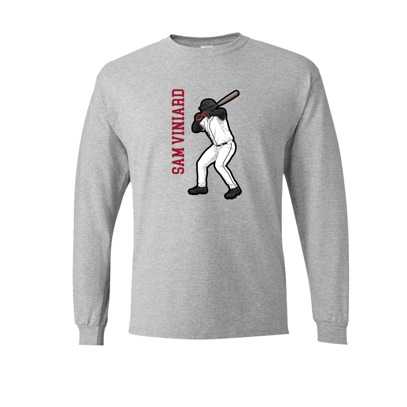 Long Sleeve Tee — Name Vertical in Grey