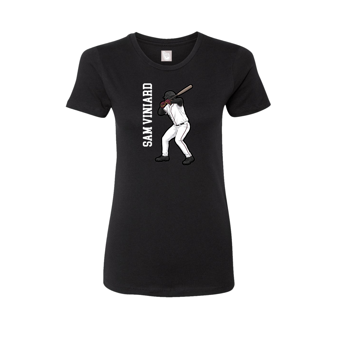 Womens Tee — Name Vertical in Black