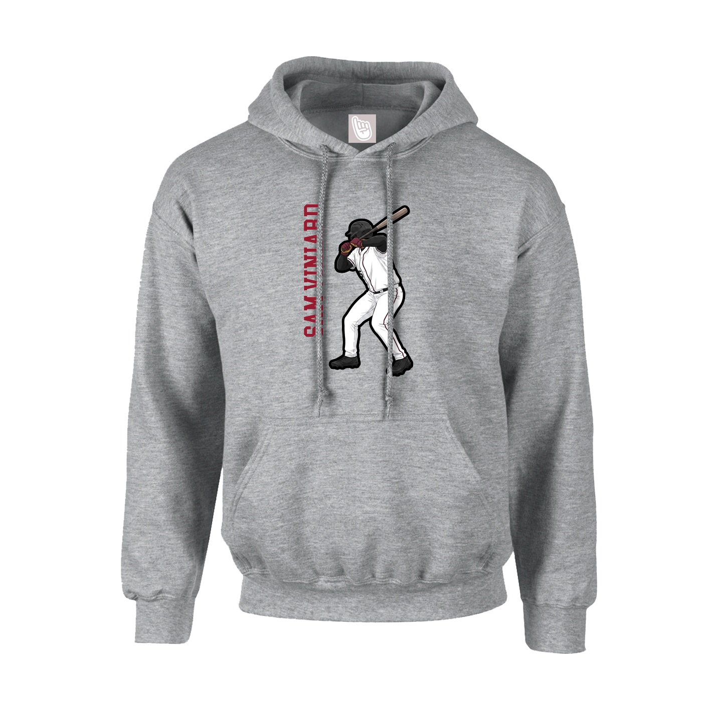 Hoodie — Name Vertical in Grey