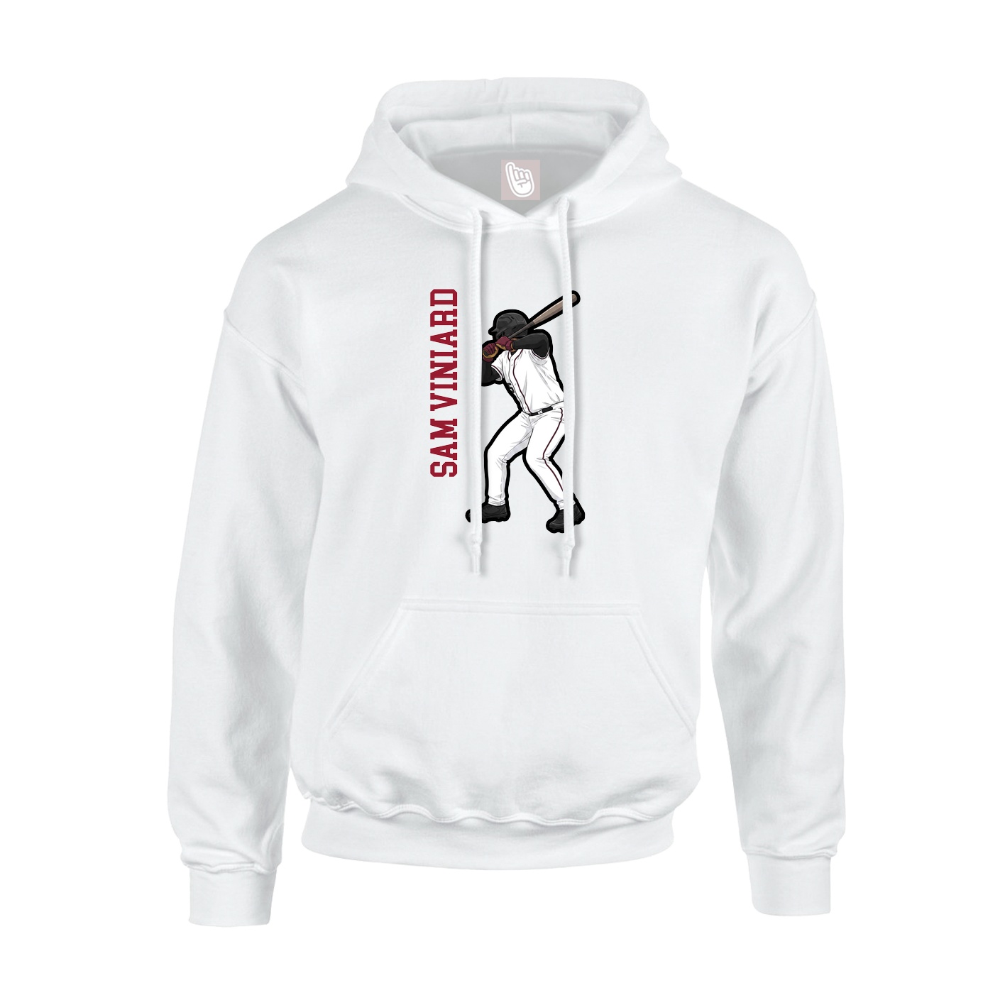 Youth Hoodie — Name Vertical in White