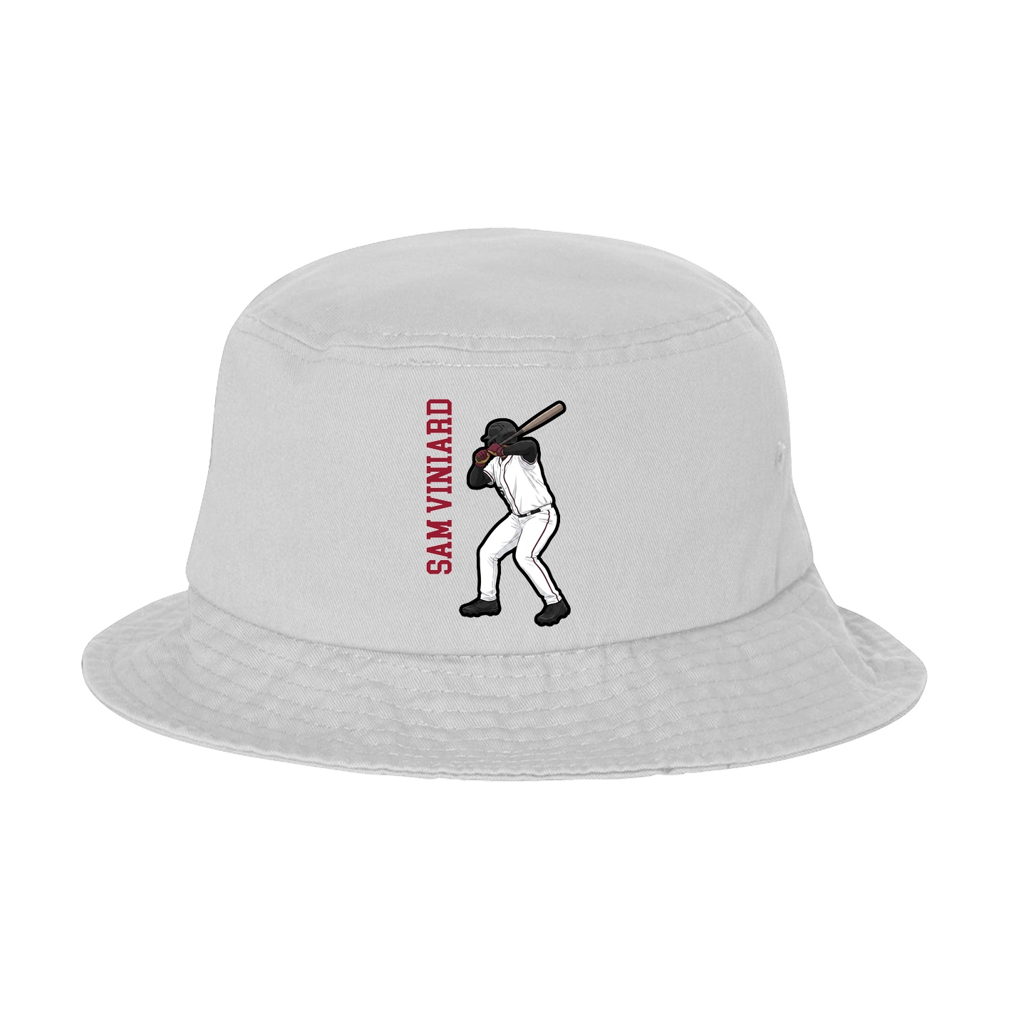 Bucket Cap — Name Vertical in White