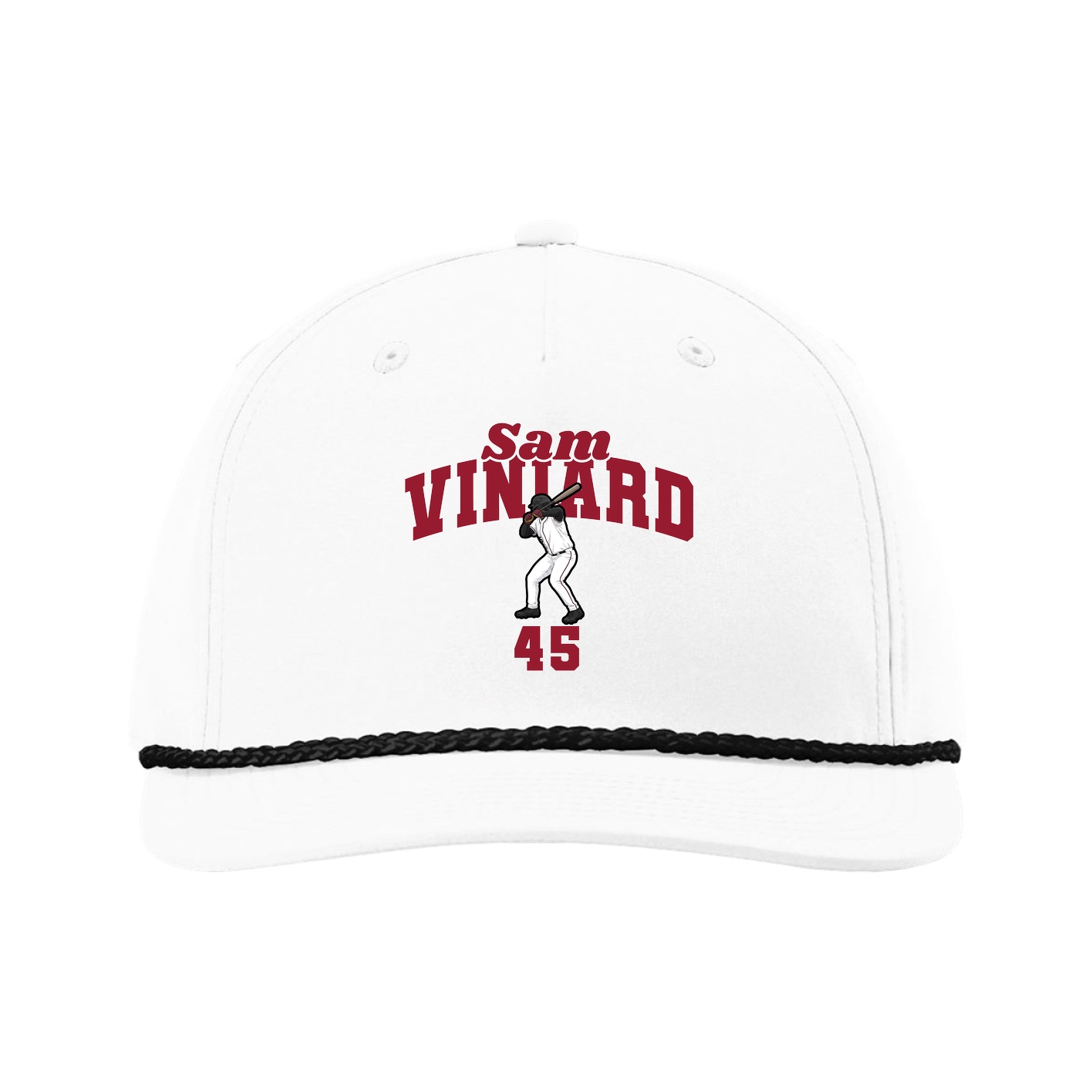 Five-Panel Classic Rope Cap — Signature Arch in White
