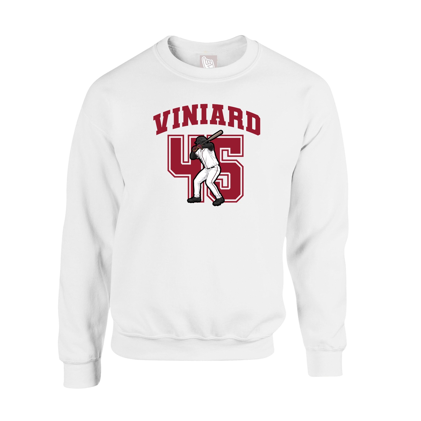 Fleece Crew — Number in White