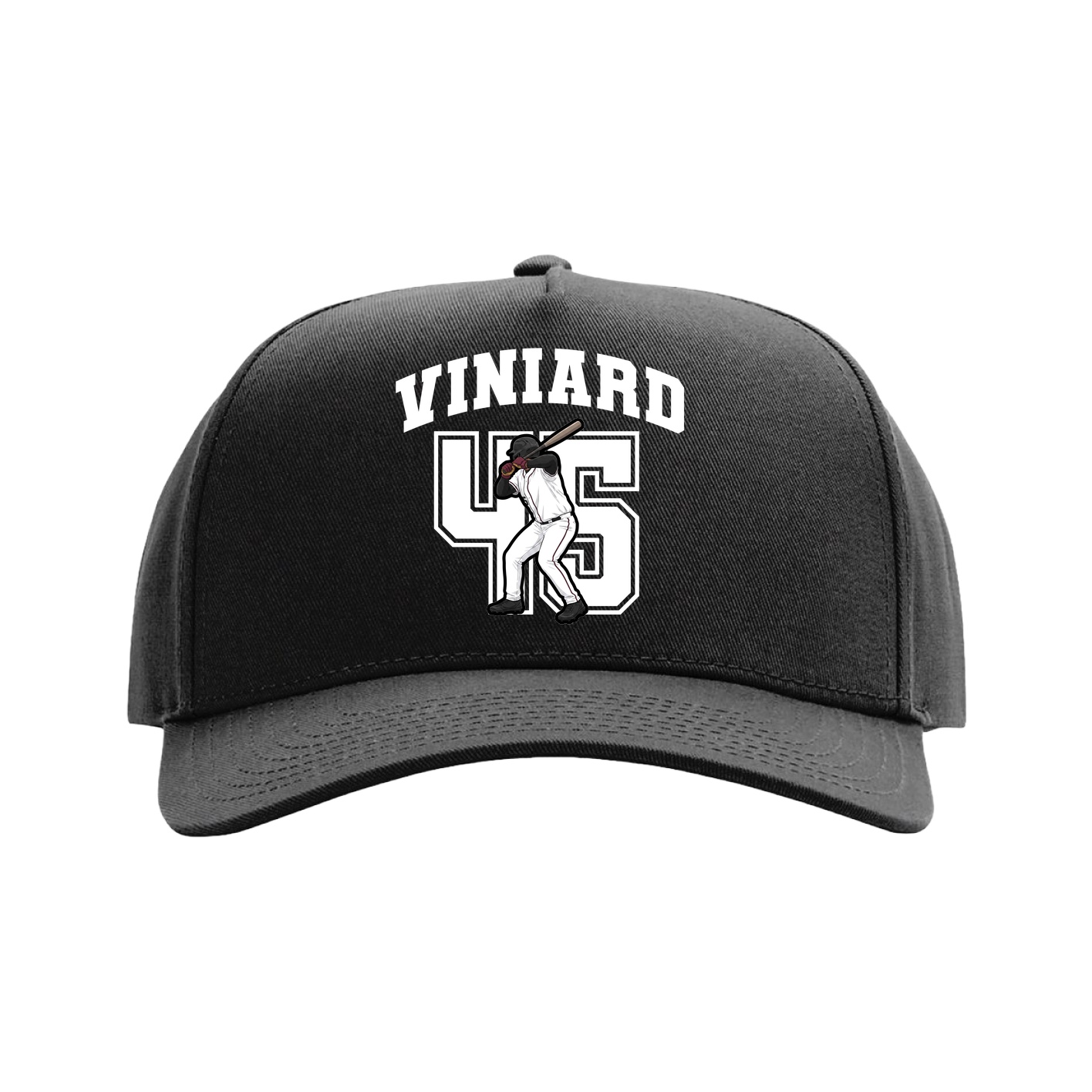 Full Fabric Five-Panel Champ Cap — Number in Black