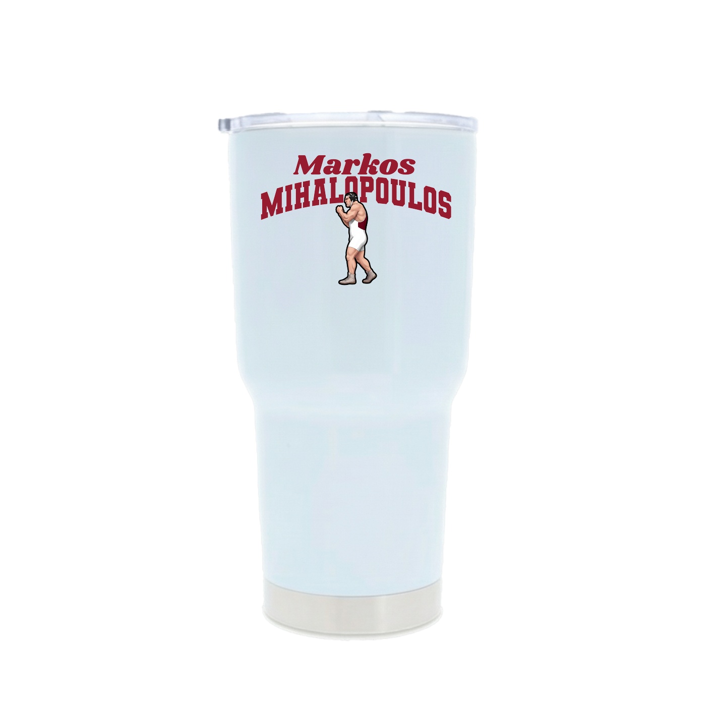 30oz Stainless Steel Tumbler — Signature Arch in White
