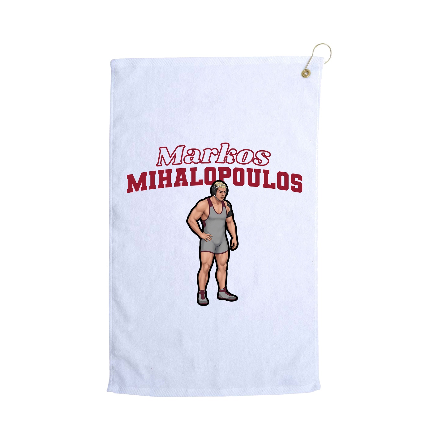 Golf Towel — Name Arch in White