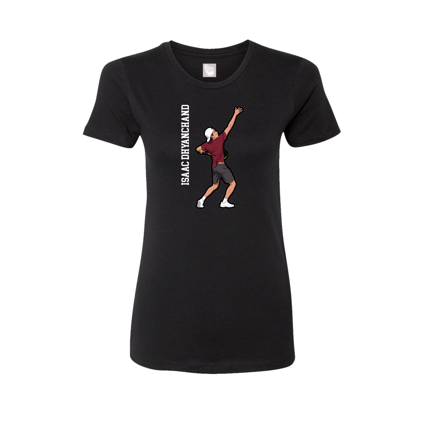 Fitted Women's Tee — Name Vertical in Black