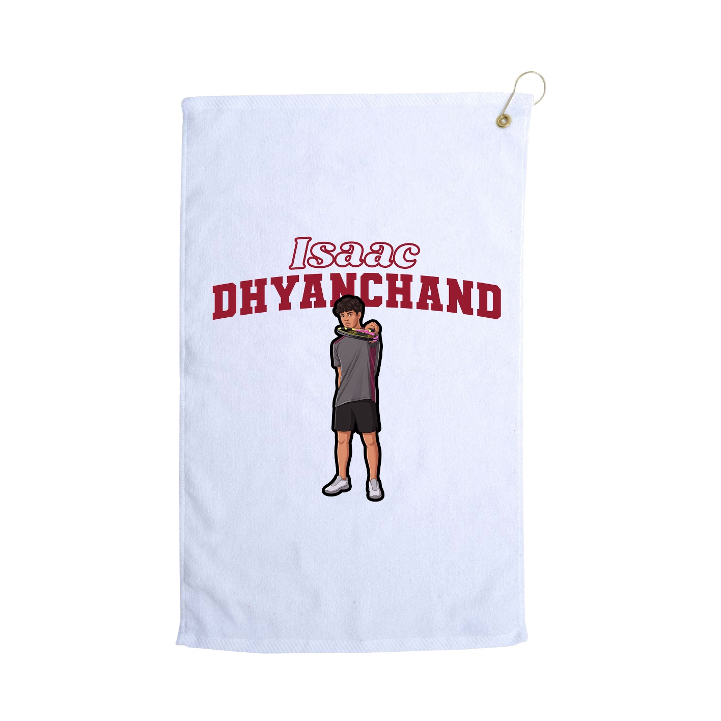 Golf Towel — Name Arch in White