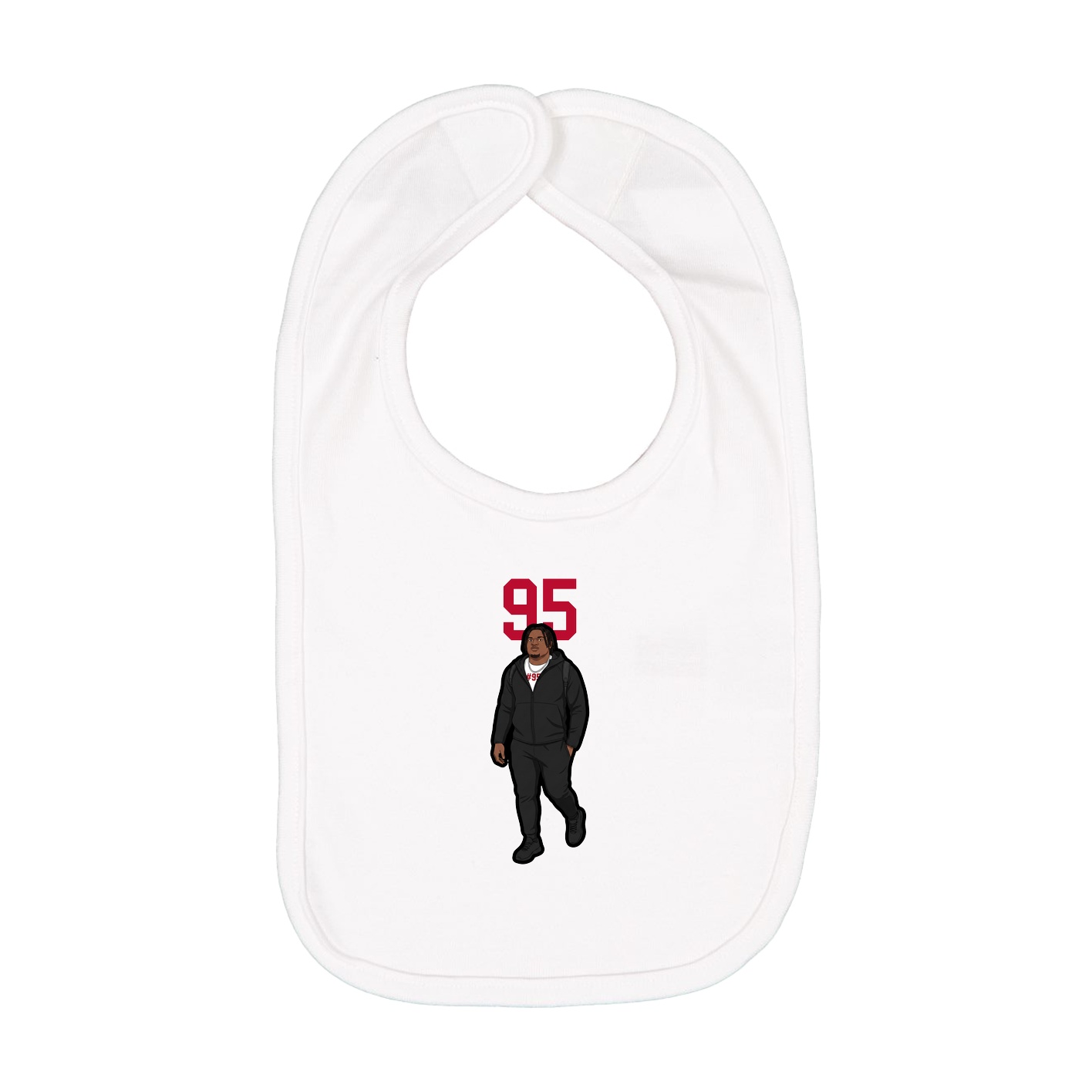 Infant Bib — Number Top in White