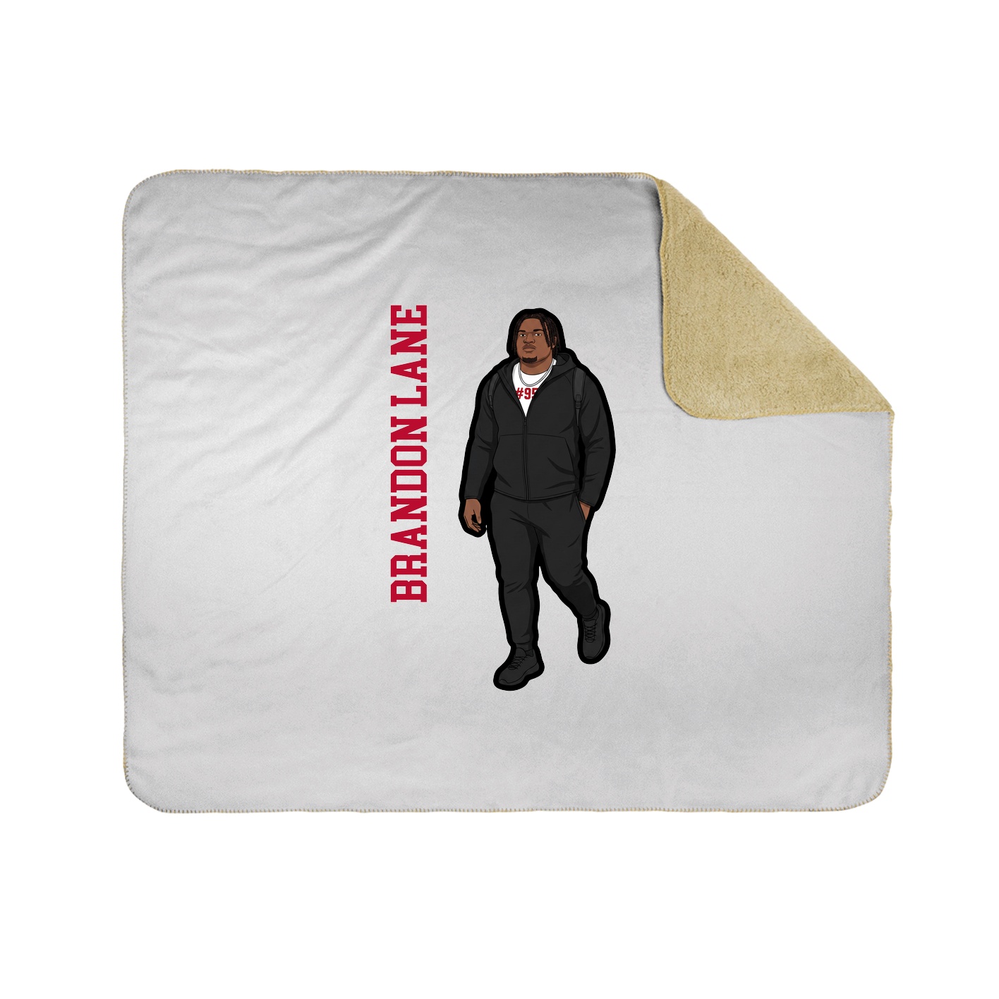 Throw Blanket — Name Vertical in White