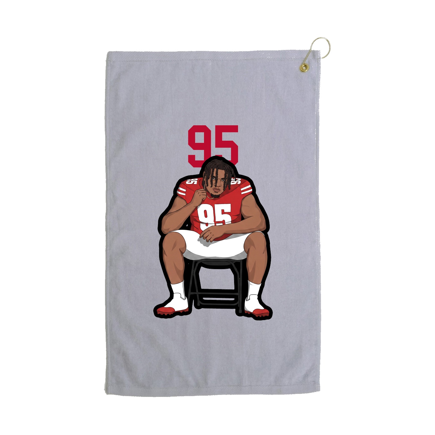 Golf Towel — Number Top in Grey