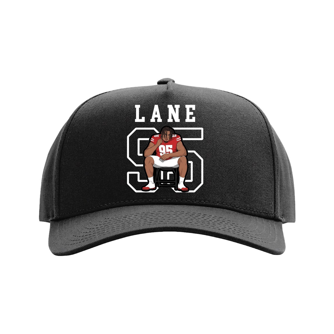 Full Fabric Five-Panel Champ Cap — Shirsey in Black