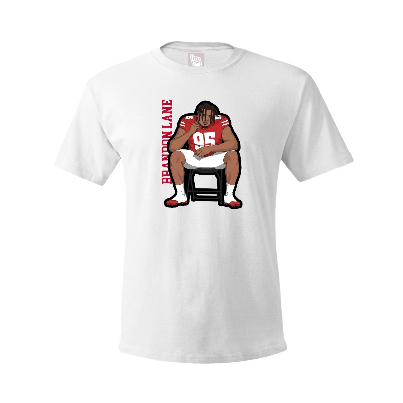 Tee — Name Vertical in White