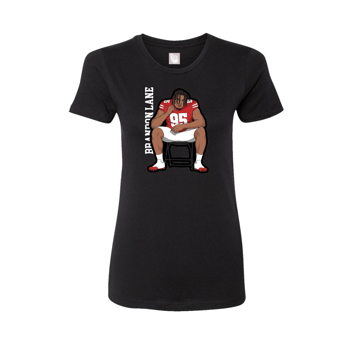 Fitted Women's Tee — Name Vertical in Black