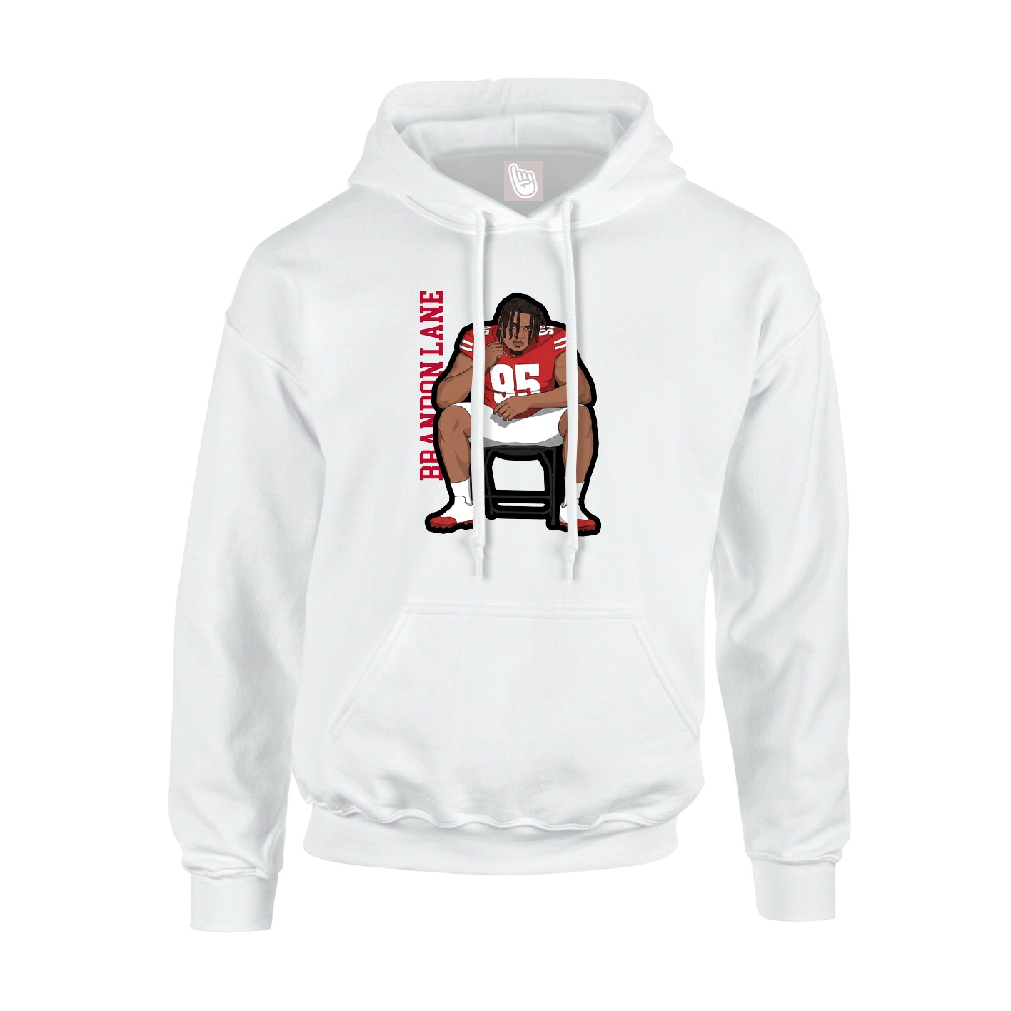 Youth Hoodie — Name Vertical in White