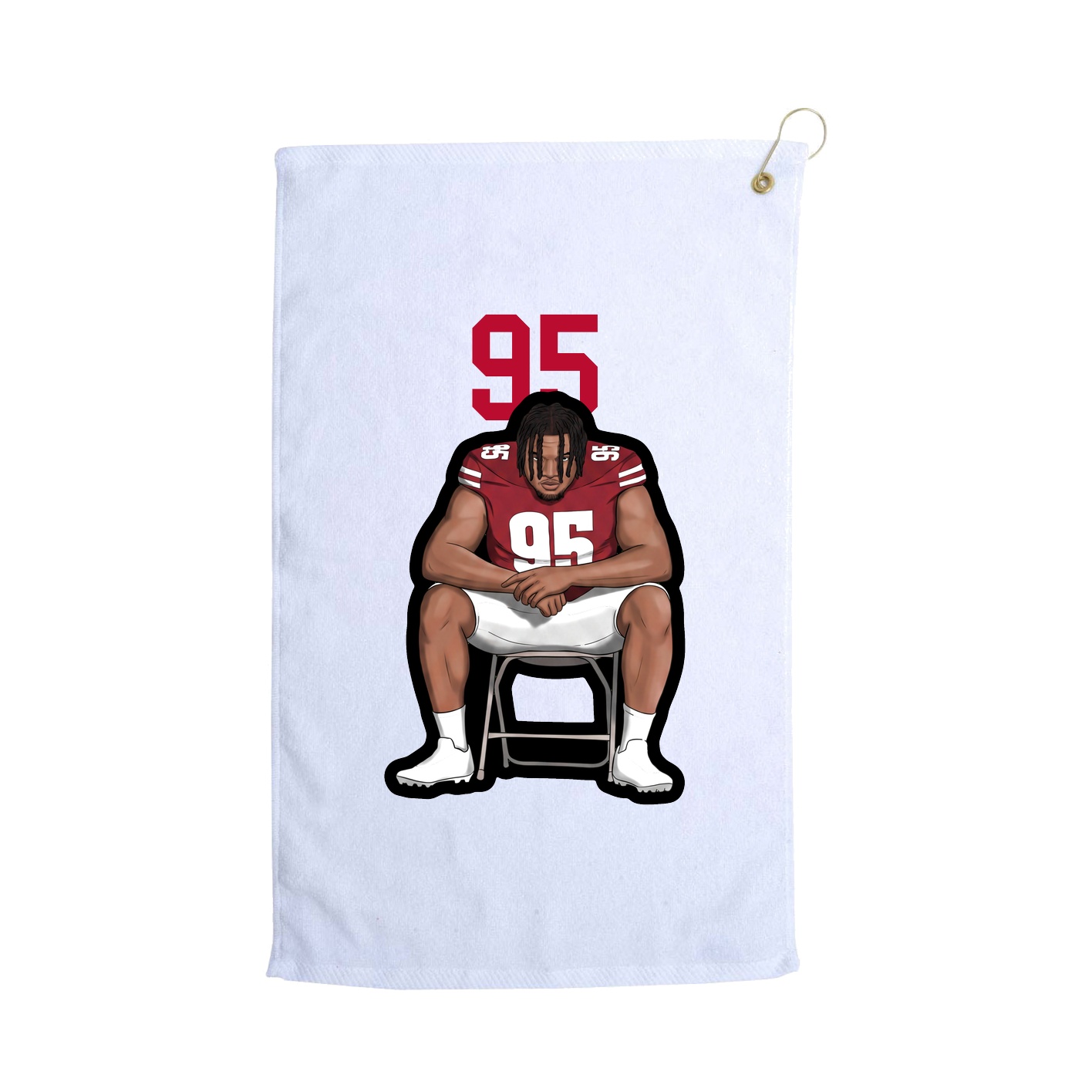 Golf Towel — Number Top in White