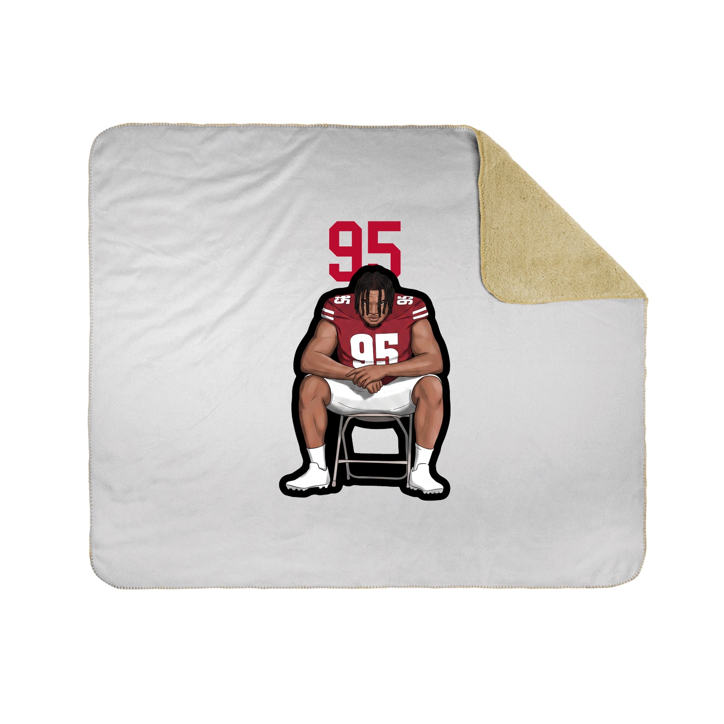 Throw Blanket — Number Top in White