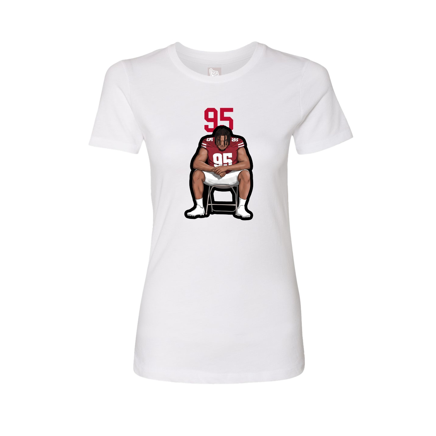 Fitted Women's Tee — Number Top in White