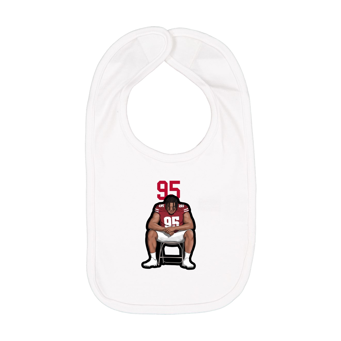 Infant Bib — Number Top in White