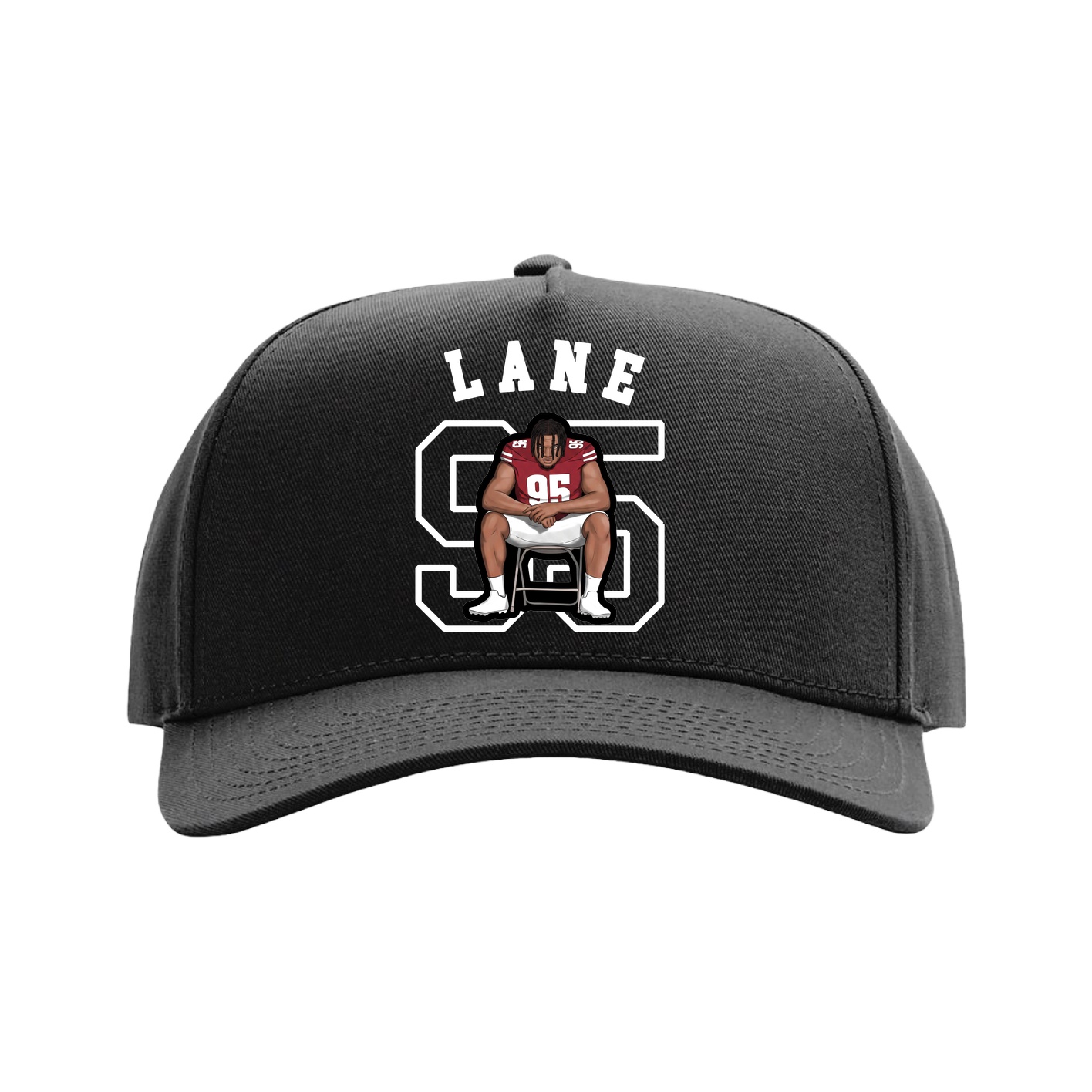 Full Fabric Five-Panel Champ Cap — Shirsey Arch in Black