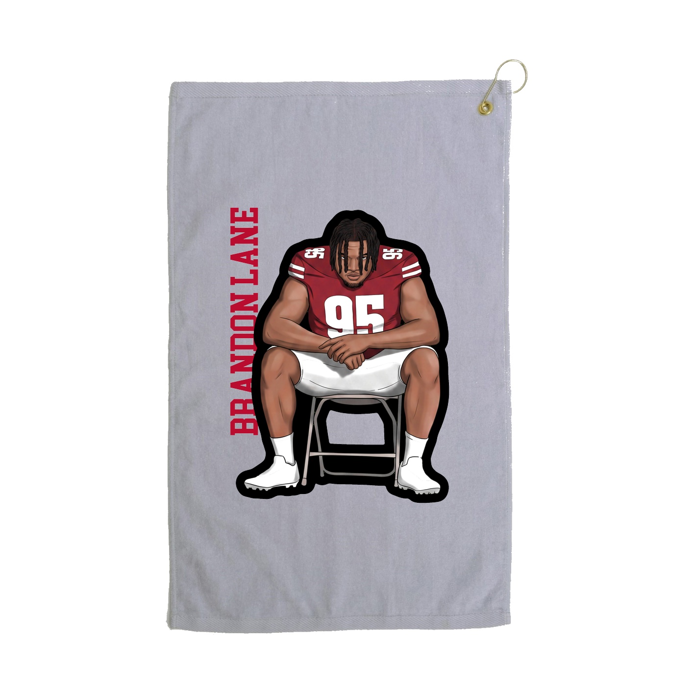 Golf Towel — Name Vertical in Grey